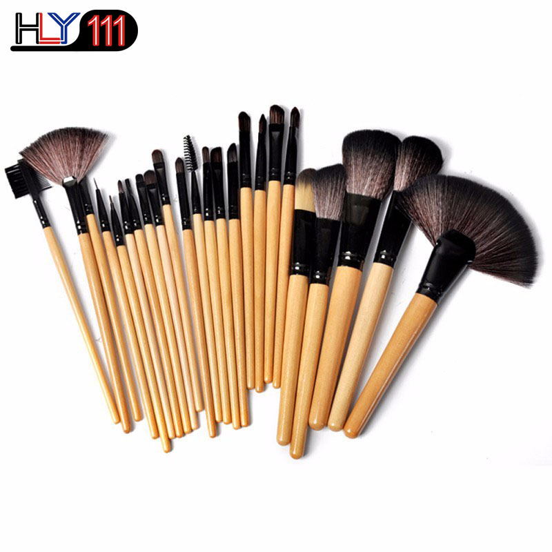 Professional 24 pcs Makeup Brush Set tools Toiletry Kit Wool Brand Make Up Brush Set burlywood