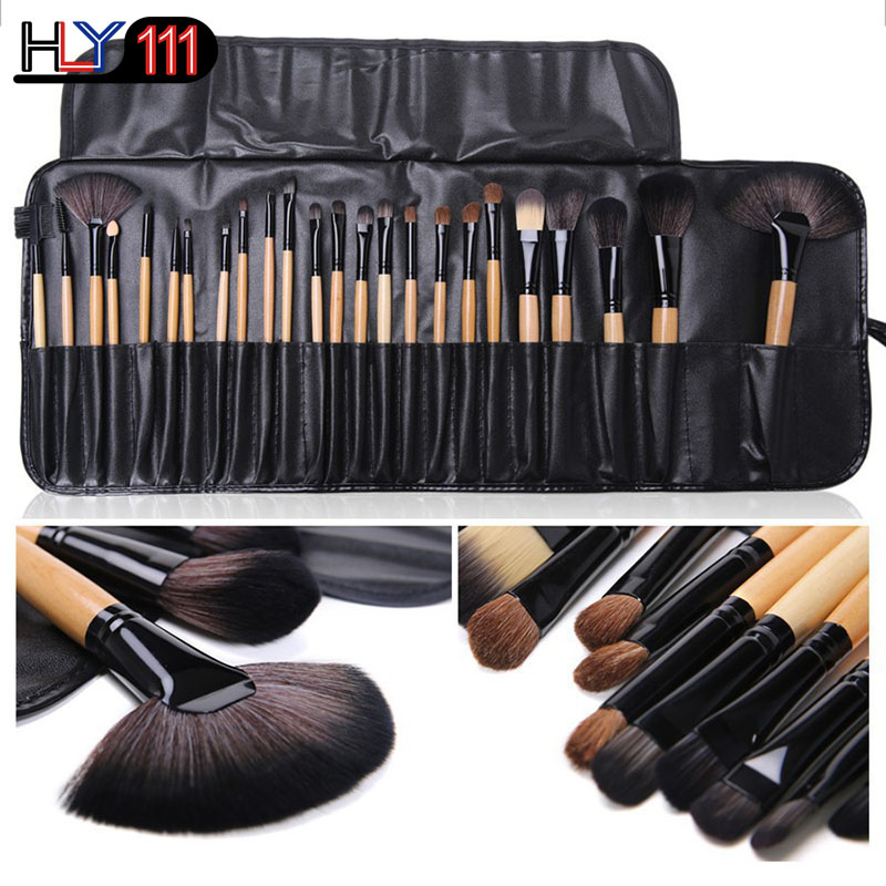 Professional 24 pcs Makeup Brush Set tools Toiletry Kit Wool Brand Make Up Brush Set burlywood