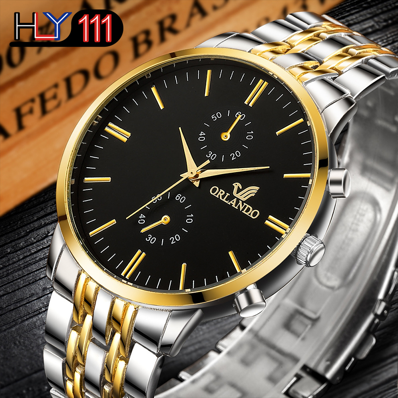 ORLANDO Men&apos;s Watches 2020  Luxury Business Quartz Watches Metal Masculino Men&apos;s watches