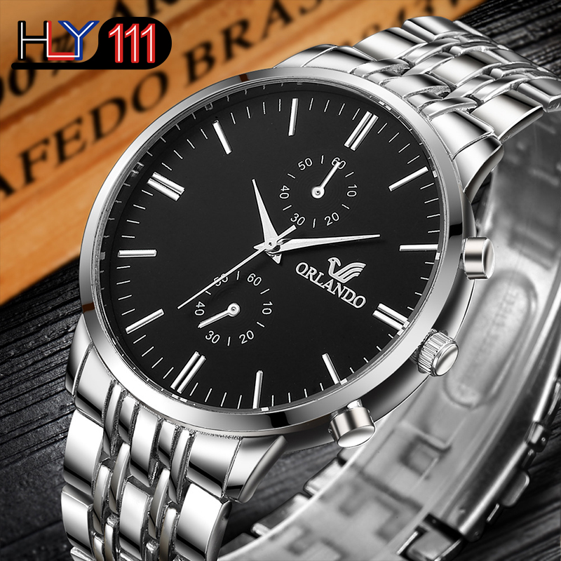 ORLANDO Men&apos;s Watches 2020  Luxury Business Quartz Watches Metal Masculino Men&apos;s watches