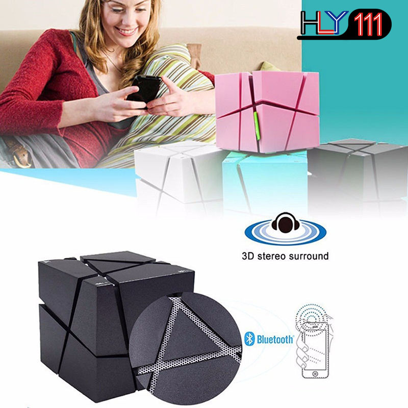 Portable HIFI Bluetooth Speaker LED Cube Altavoz Stereo Speakers Sound Box Handsfree for Phone