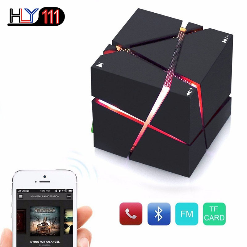 Portable HIFI Bluetooth Speaker LED Cube Altavoz Stereo Speakers Sound Box Handsfree for Phone