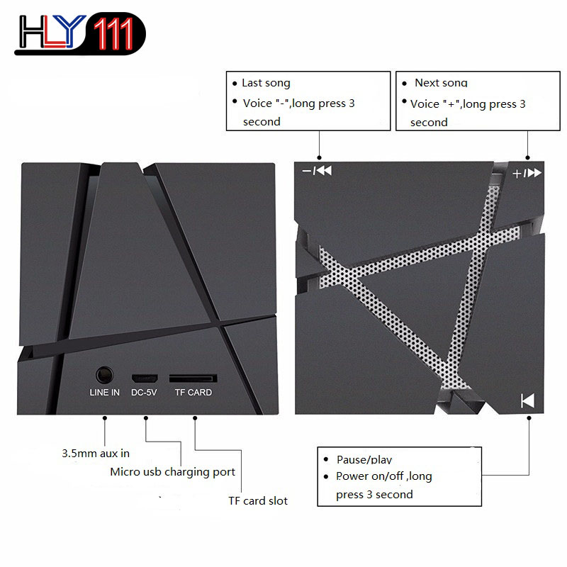 Portable HIFI Bluetooth Speaker LED Cube Altavoz Stereo Speakers Sound Box Handsfree for Phone