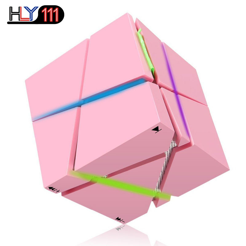 Portable HIFI Bluetooth Speaker LED Cube Altavoz Stereo Speakers Sound Box Handsfree for Phone