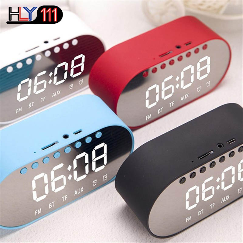 LED Alarm Clock Radio Home Bedroom Digital Clock Wireless Bluetooth Speakers Support Dual Alarm