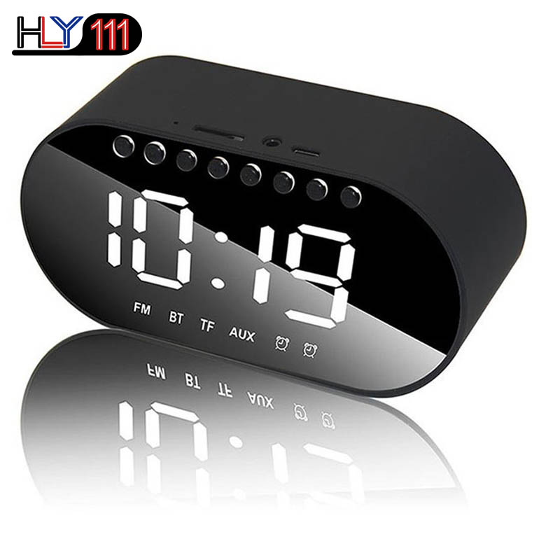 LED Alarm Clock Radio Home Bedroom Digital Clock Wireless Bluetooth Speakers Support Dual Alarm
