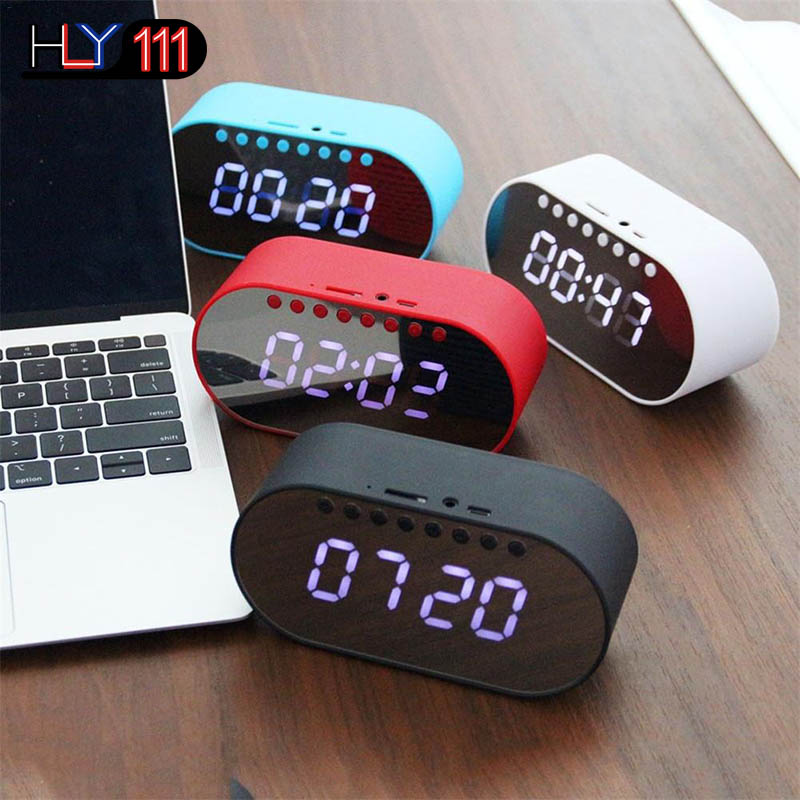 LED Alarm Clock Radio Home Bedroom Digital Clock Wireless Bluetooth Speakers Support Dual Alarm
