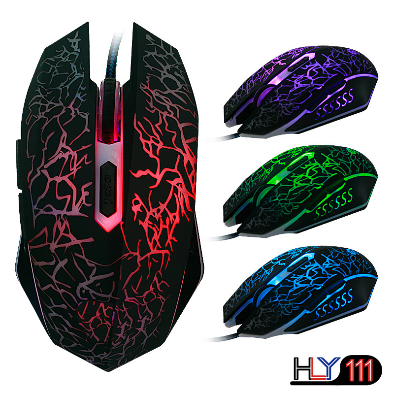 Professional Colorful Backlight Optical Wired Gaming Mouse Mice 6 Buttons USB Wired Luminous Mouse