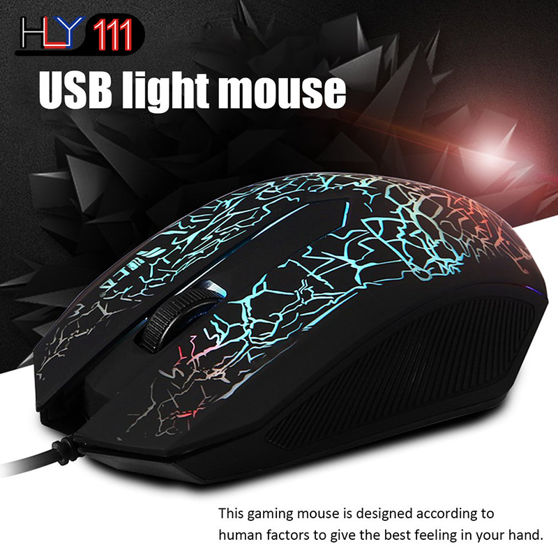 Professional Colorful Backlight Optical Wired Gaming Mouse Mice 6 Buttons USB Wired Luminous Mouse