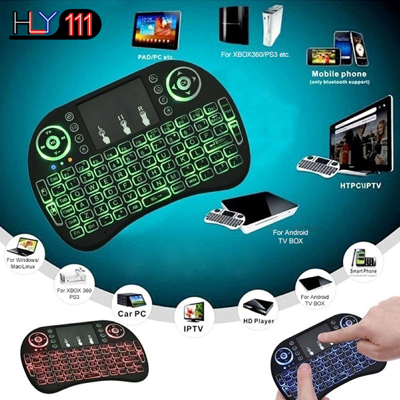 Backlit i8 Mini Wireless Keyboard 2.4ghz English Air Mouse Touchpad Remote Control Android TV Box