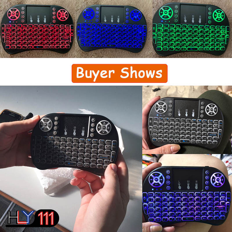 Backlit i8 Mini Wireless Keyboard 2.4ghz English Air Mouse Touchpad Remote Control Android TV Box