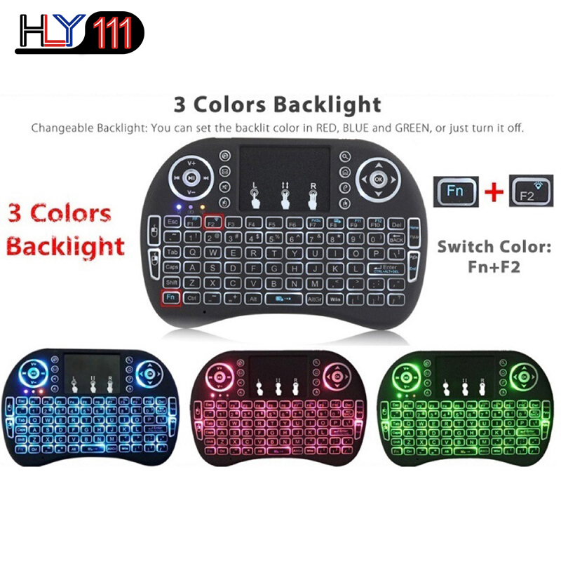 Backlit i8 Mini Wireless Keyboard 2.4ghz English Air Mouse Touchpad Remote Control Android TV Box