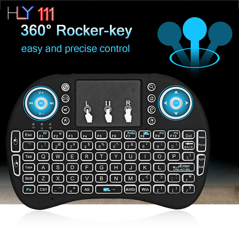 Backlit i8 Mini Wireless Keyboard 2.4ghz English Air Mouse Touchpad Remote Control Android TV Box