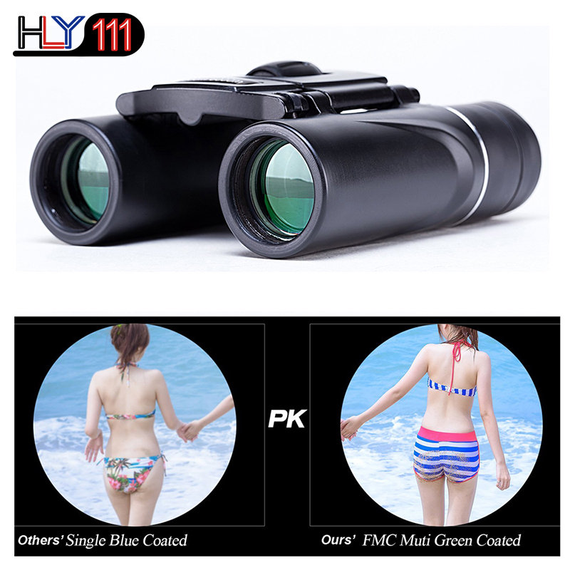 Mini 8x21 Zoom Binocular Long Range 3000m Folding HD Powerful  Telescope BAK4 FMC Optics Hunting