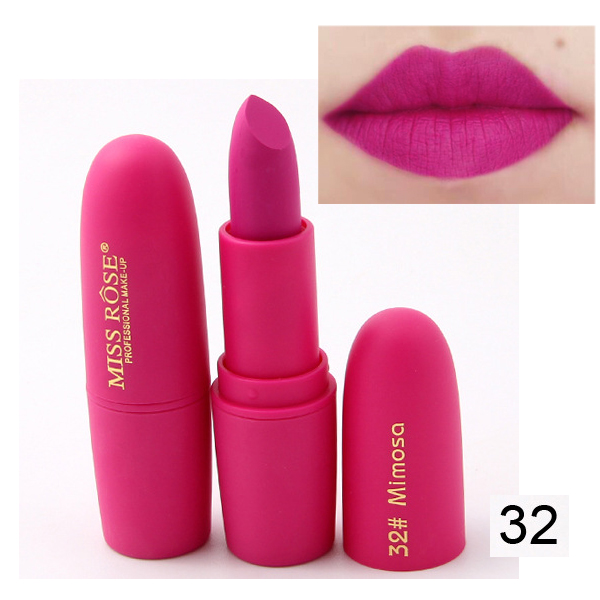 MISS ROSE Lipstick Matte Waterproof Lip Stick 18 Colors Sexy Pigments Makeup Lipsticks Beauty Lips