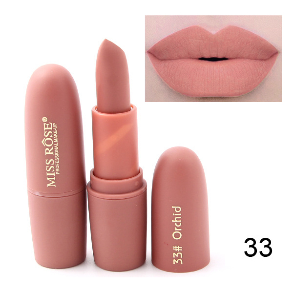 MISS ROSE Lipstick Matte Waterproof Lip Stick 18 Colors Sexy Pigments Makeup Lipsticks Beauty Lips