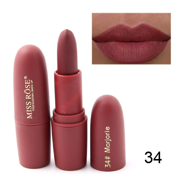 MISS ROSE Lipstick Matte Waterproof Lip Stick 18 Colors Sexy Pigments Makeup Lipsticks Beauty Lips