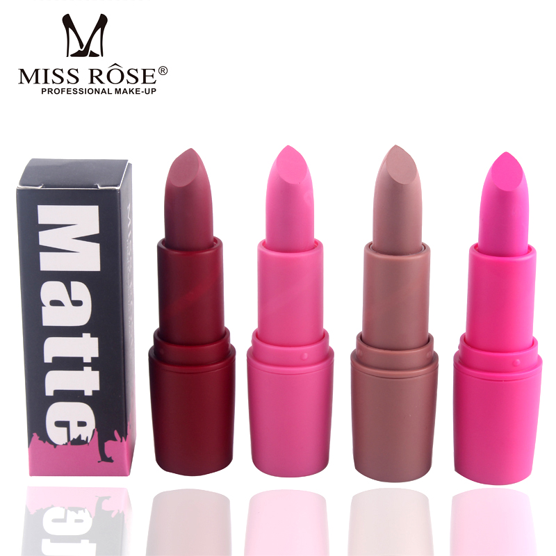 MISS ROSE Lipstick Matte Waterproof Lip Stick 18 Colors Sexy Pigments Makeup Lipsticks Beauty Lips