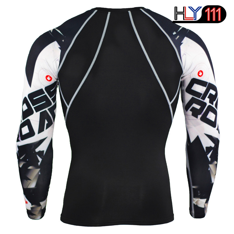 2Pcs/Set Men Running Sport Compression Tracksuit Sets Male Gym Fitness Training Sportswear Tees Tops Leggings Men's Fitness Clothing Suits Sports Tights Suit Round Neck Long Sleeve Pullover