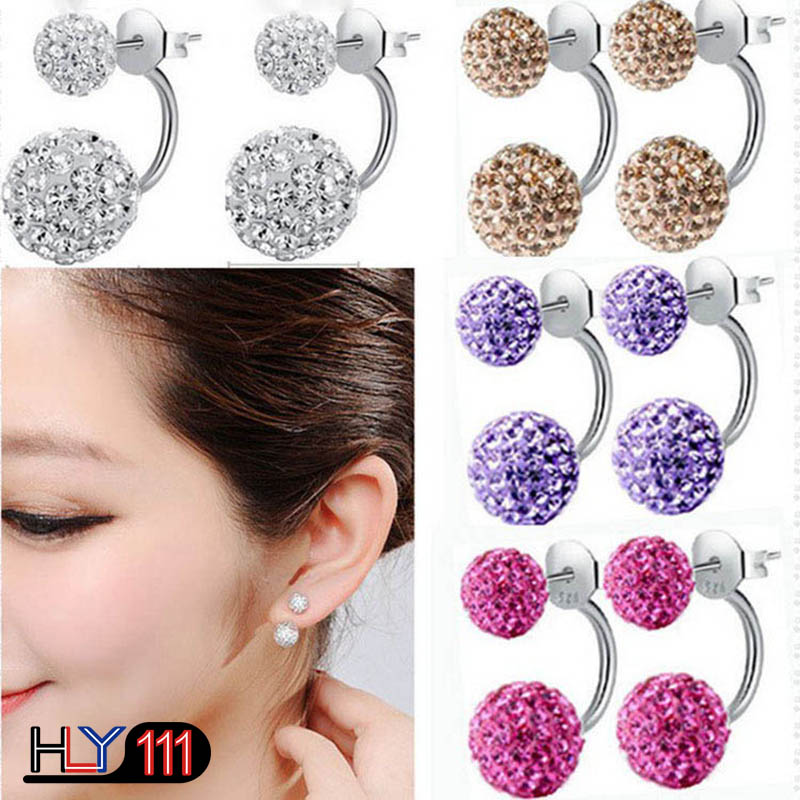 Crystal Ball Stud Earrings For Women Brincos Earing Earings Prevent Allergy Jewelry Gift Wholesale