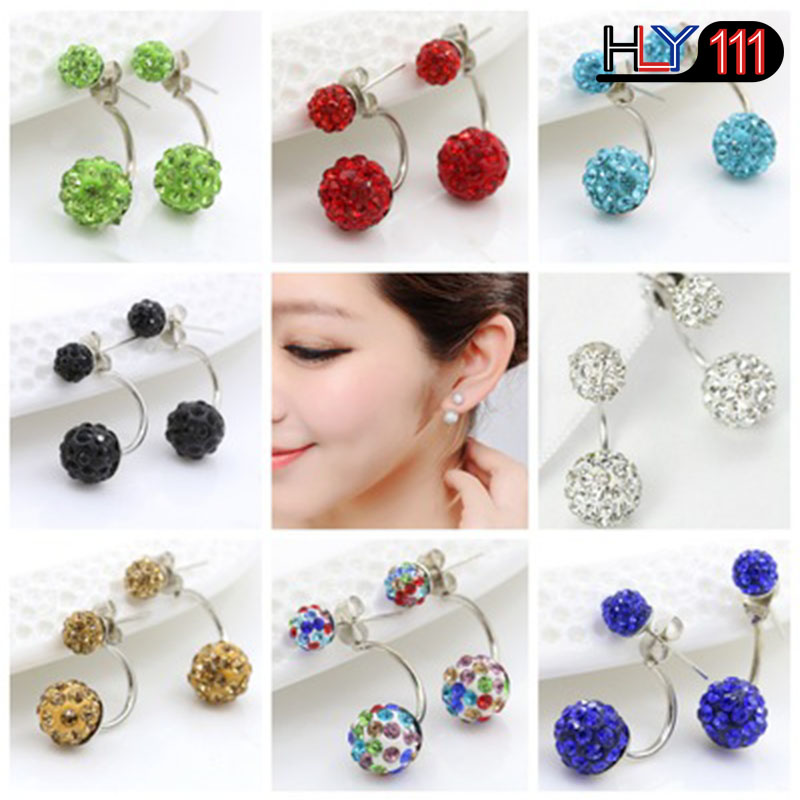 Crystal Ball Stud Earrings For Women Brincos Earing Earings Prevent Allergy Jewelry Gift Wholesale