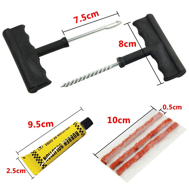 Car Tire Repair Tool Kit For Tubeless Emergency Tyre Fast Puncture Plug Repair Block Air Leaking