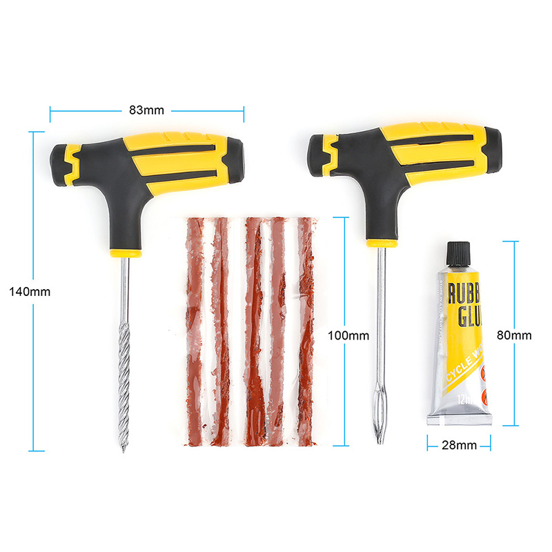 Tire Repair Kit Studding Tool Set Auto Bike Tubeless Tire Tyre Puncture Plug Garage Car Accessories