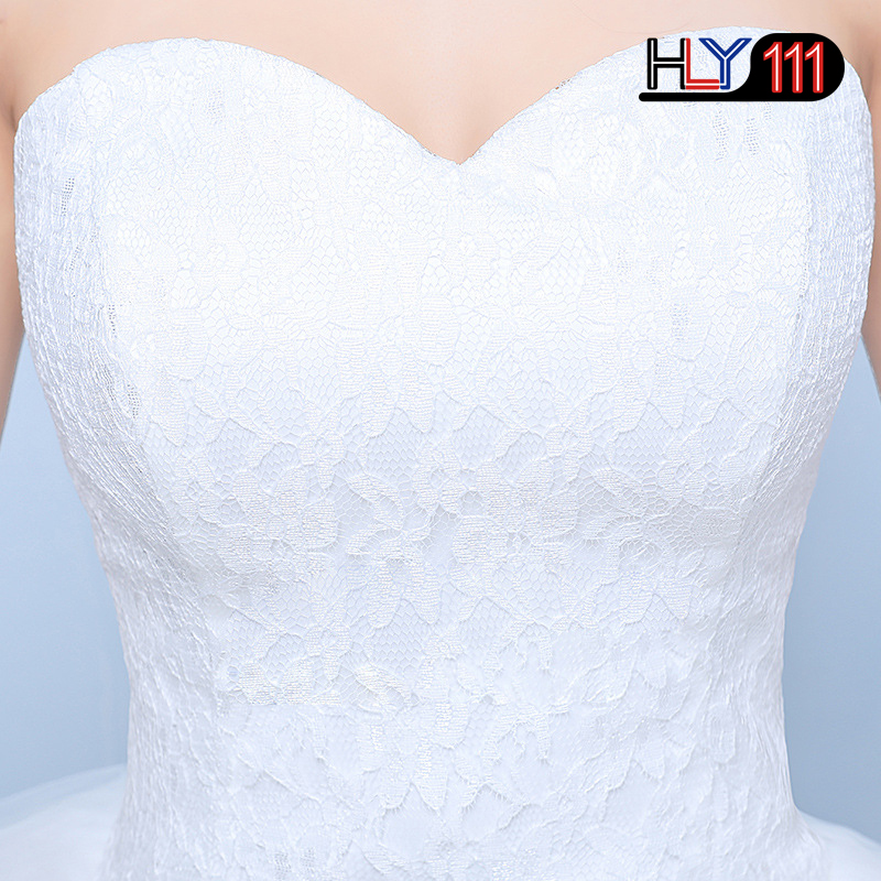 Simple generous lace Wedding Dress Strapless off White Fashion Sexy Wedding Dresses Gown brides