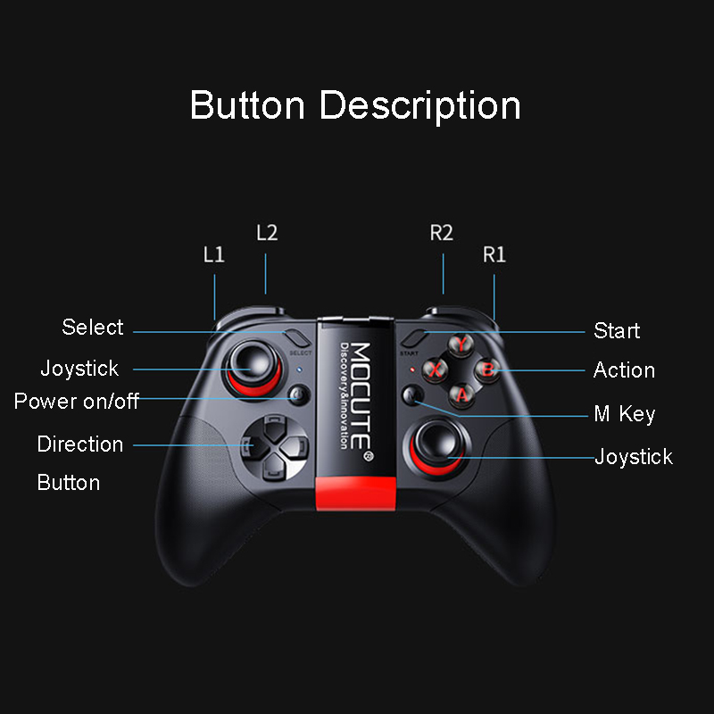 Bluetooth Gamepad Mobile Android Joystick Wireless VR Controller Smartphone Tablet PC TV Mocute 054 Upgrade 054MX Smartphone Gamepad Multfunction Wireless Game Controller Joystick for SWITCH IOS