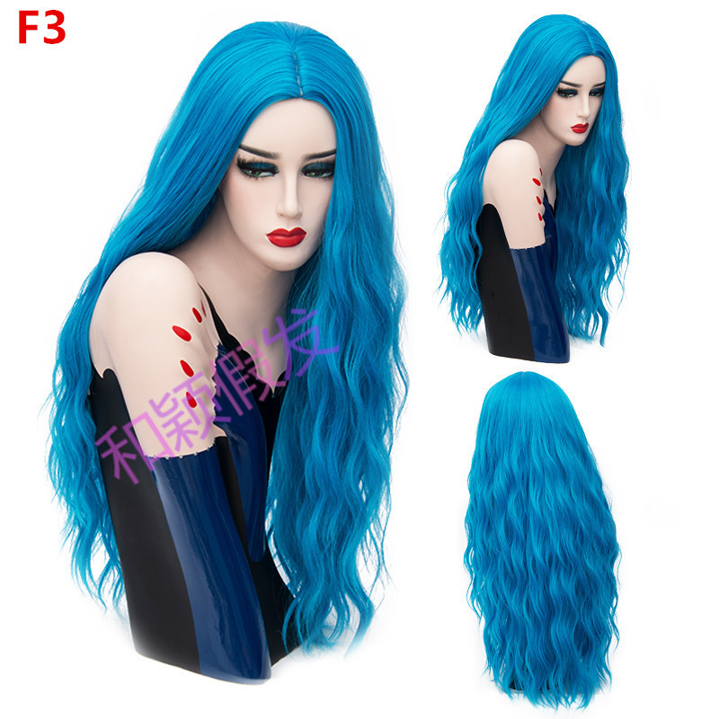70CM Long Pink Wavy Wigs Cosplay Natural Synthetic Women&apos; s Blonde Wig 29 Colors Heat Resistant Hair
