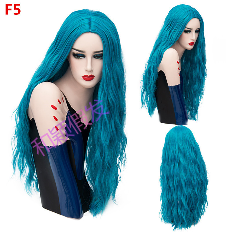 70CM Long Pink Wavy Wigs Cosplay Natural Synthetic Women&apos; s Blonde Wig 29 Colors Heat Resistant Hair