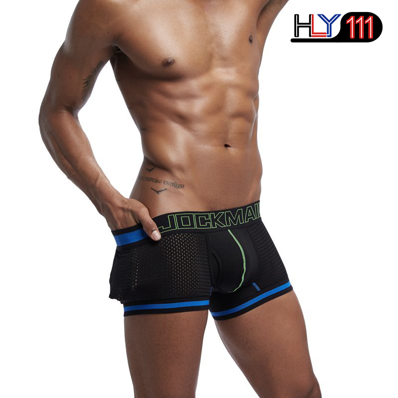 Underwear Boxer Men Breathable Mesh Men&apos;s Boxers Male Underpants Sexy Panties Cotton Mens Bodysuit