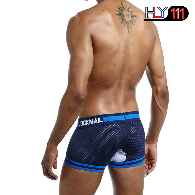 Underwear Boxer Men Breathable Mesh Men&apos;s Boxers Male Underpants Sexy Panties Cotton Mens Bodysuit