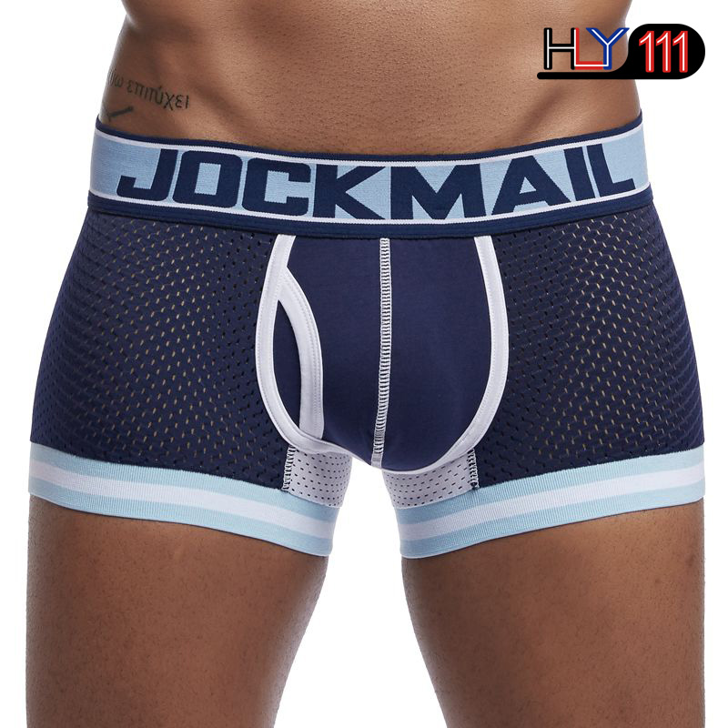 Underwear Boxer Men Breathable Mesh Men&apos;s Boxers Male Underpants Sexy Panties Cotton Mens Bodysuit