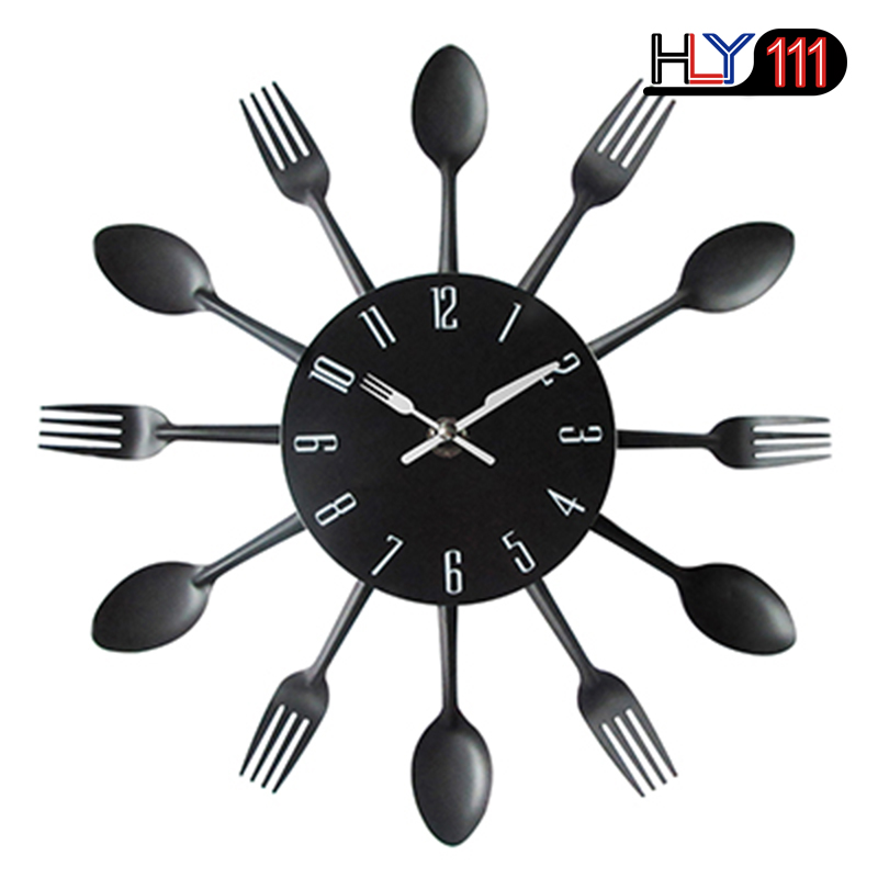 Cutlery Design Kitchen Wall Clock Multicolor Metal Fork Spoon Modern Cutlery Clock For Home Living Room Decoration Kitchen Clocks Wall Art Cutlery Mounted Clocks Modern Design Home Decorative