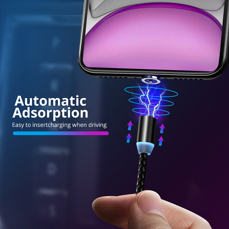 Magnetic Micro USB Cable iPhone Samsung Android Mobile Phone Fast Charging Magnet Charger Wire cord