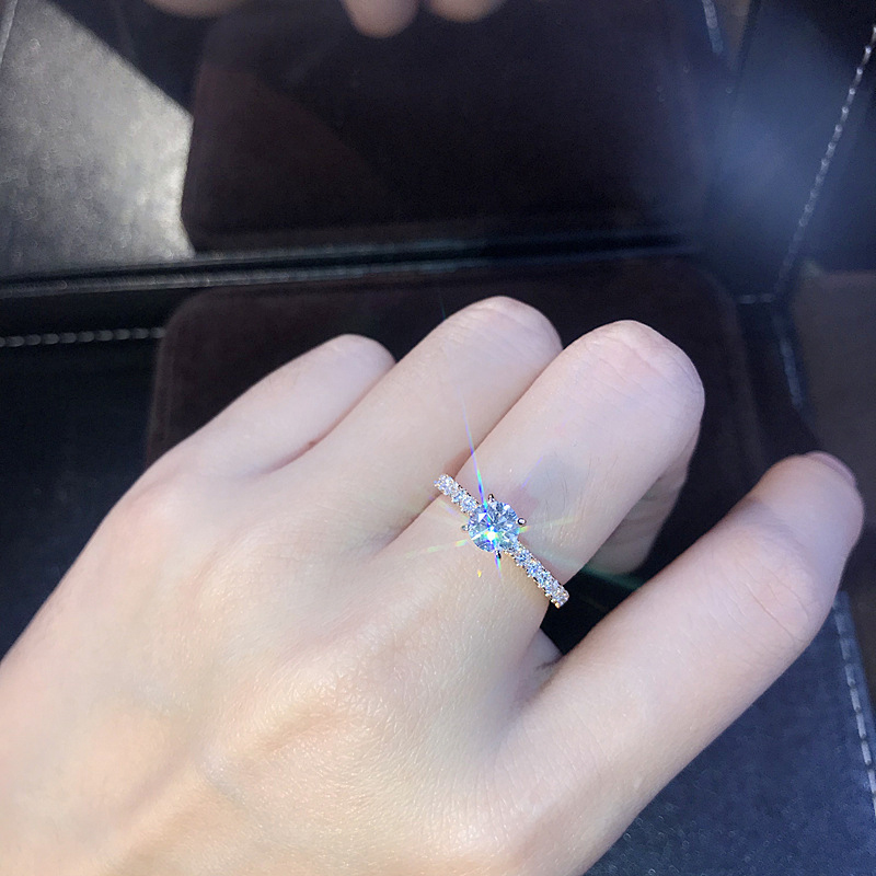 New Trendy Crystal Engagement Hot Sale Rings For Women AAA White Zircon elegant rings Female jewelry