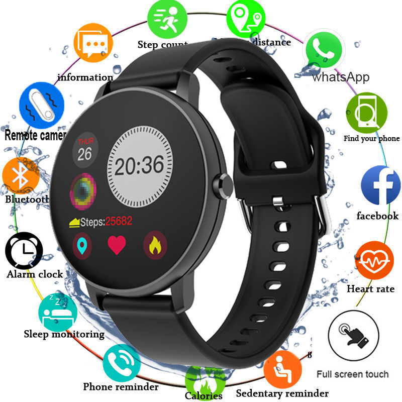 Full Touch Smart Men's Watches Blood Pressure Smartwatch Waterproof Women's watches For Android IOS