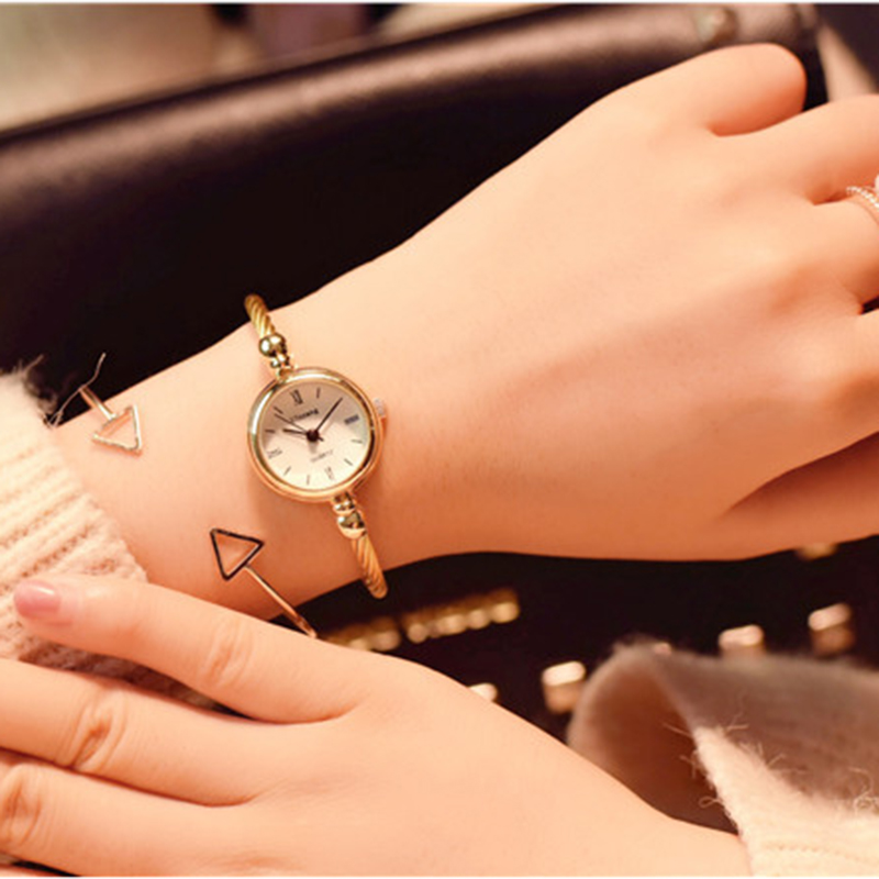 Sales Women Watches Small Gold Bangle Elegant Watches Stainless Steel Retro Lady Quartz Watches