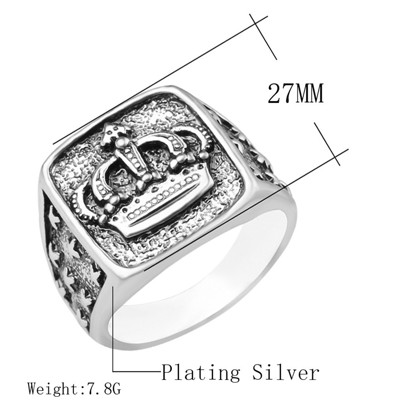 1-10 PCS Jewelry Silver Plated Skull Helmet Black Stone Ring Men Tibet Silver Alloy Skeleton Rings