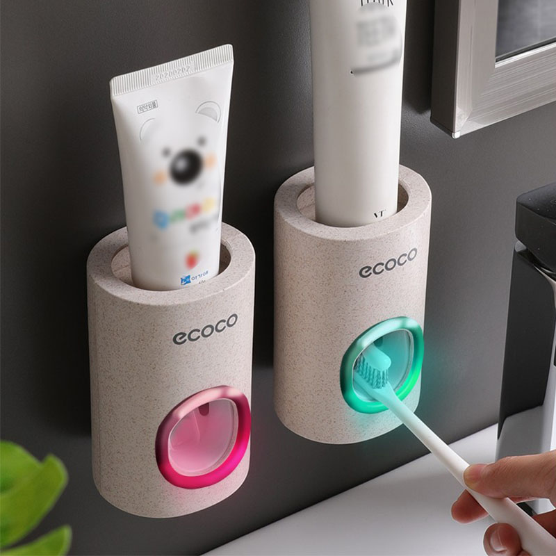 Automatic Toothpaste Dispenser Dust-proof Toothbrush Holder Wall Mount Stand Bathroom Accessories