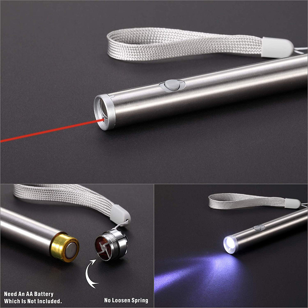 2 In 1 Mini Red Laser Pointer Flashlight LED Flashlight Pen Tool Cat Chase Training Toys Laser Pen