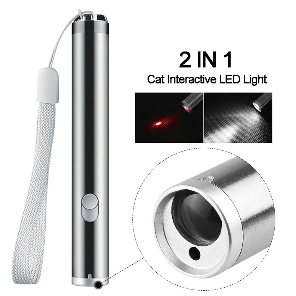 2 In 1 Mini Red Laser Pointer Flashlight LED Flashlight Pen Tool Cat Chase Training Toys Laser Pen