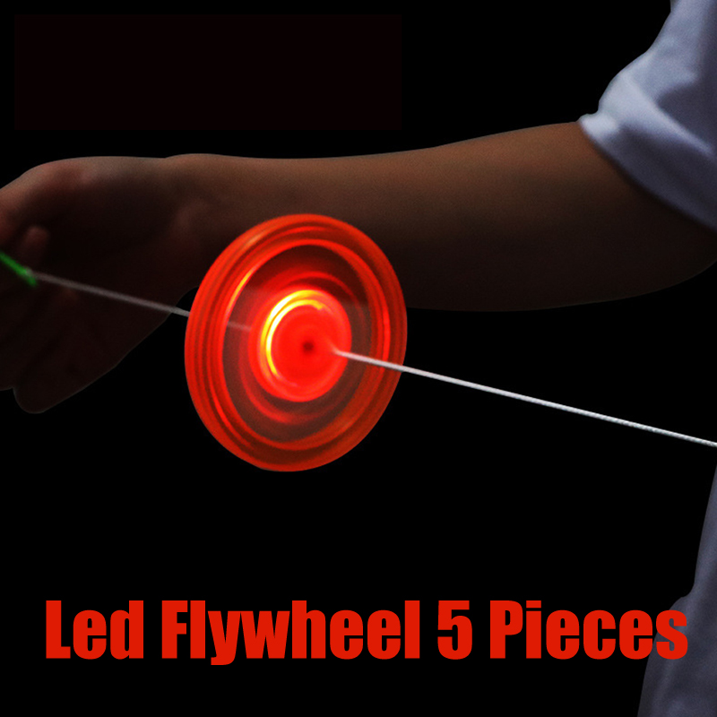 5-20 pieces Flash Pull Line Led Flywheel Hot Fire Wheel Glow Flywheel Whistle Creative Classic toys