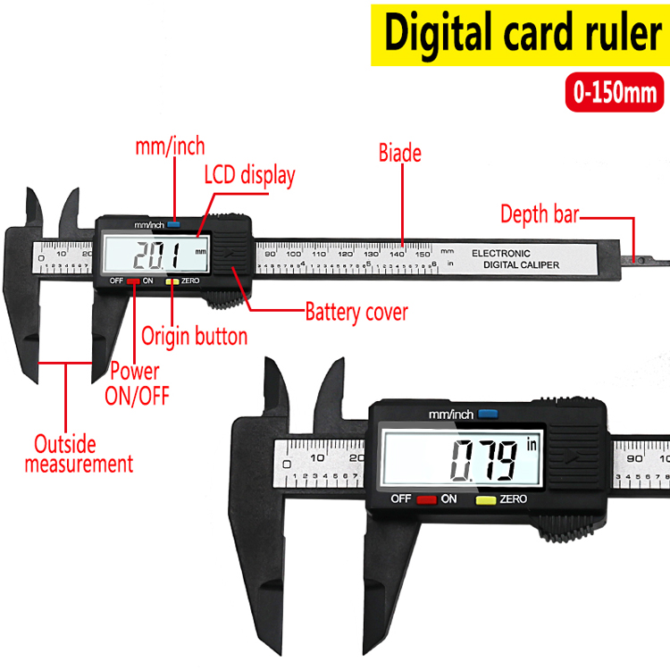 New Arrival 150mm 6 inch LCD Digital Electronic Vernier Caliper Gauge Micrometer Measuring Tool