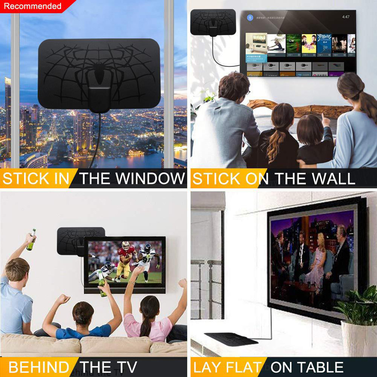 Indoor 1500 Miles Digital Antenna TV Aerial Amplified HDTV Antenna 4K DVB-T2 Local Channel Broadcast