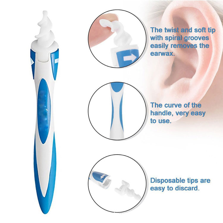 Ear Cleaner 16 Replacement Tips Earpick Easy Ear Wax Remover Spiral Earwax Cleaner  Ear Care Tools