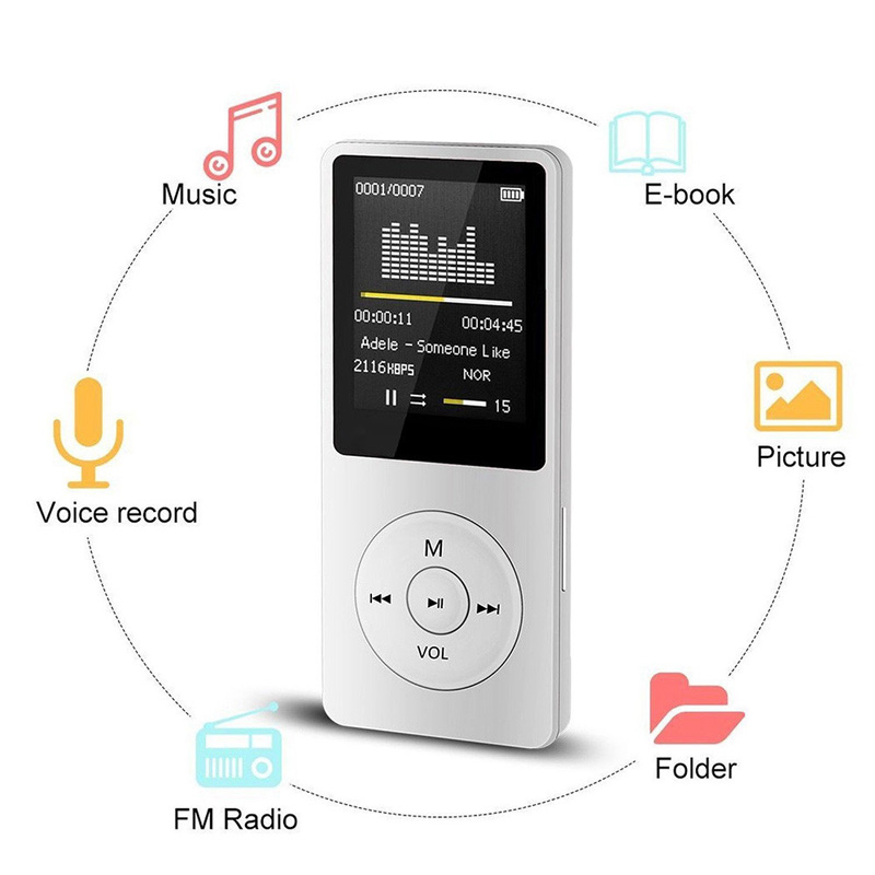 MP3 Player LCD Screen FM Radio Video Hifi Player Games Movies E-Books Music Players Built Microphone