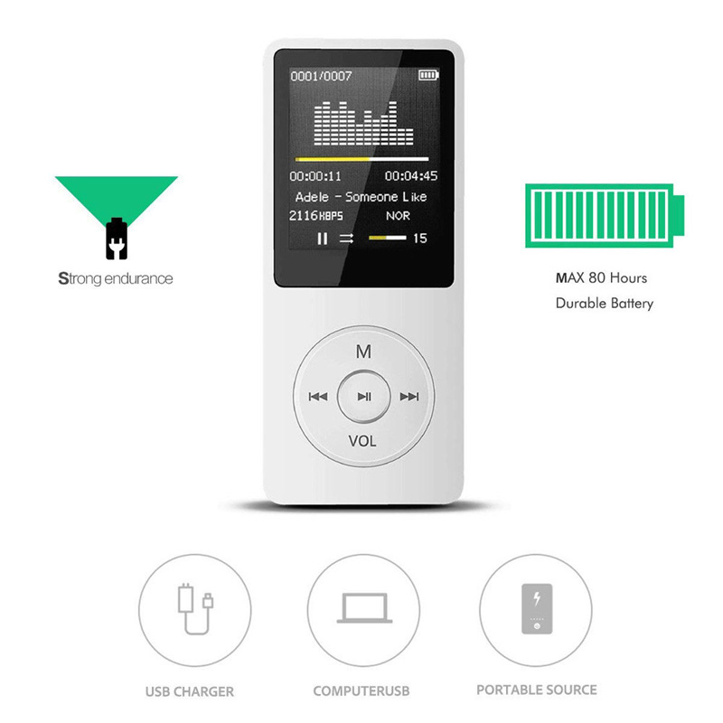 MP3 Player LCD Screen FM Radio Video Hifi Player Games Movies E-Books Music Players Built Microphone