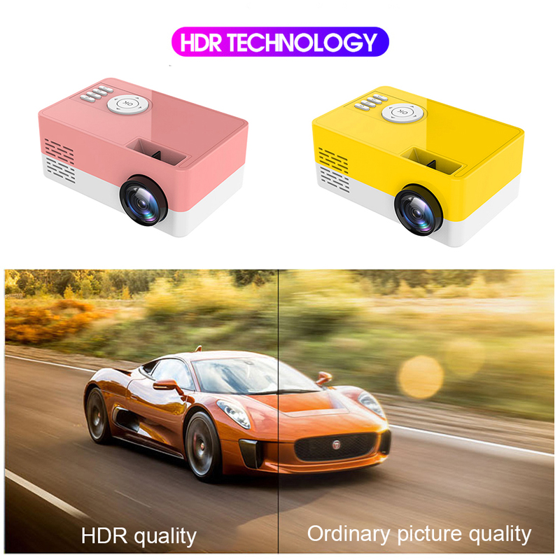Mini Projector J15, 320*240 Pixels Supports 1080P HDMI USB  Mini Beamer Home Media Player Kids Gift